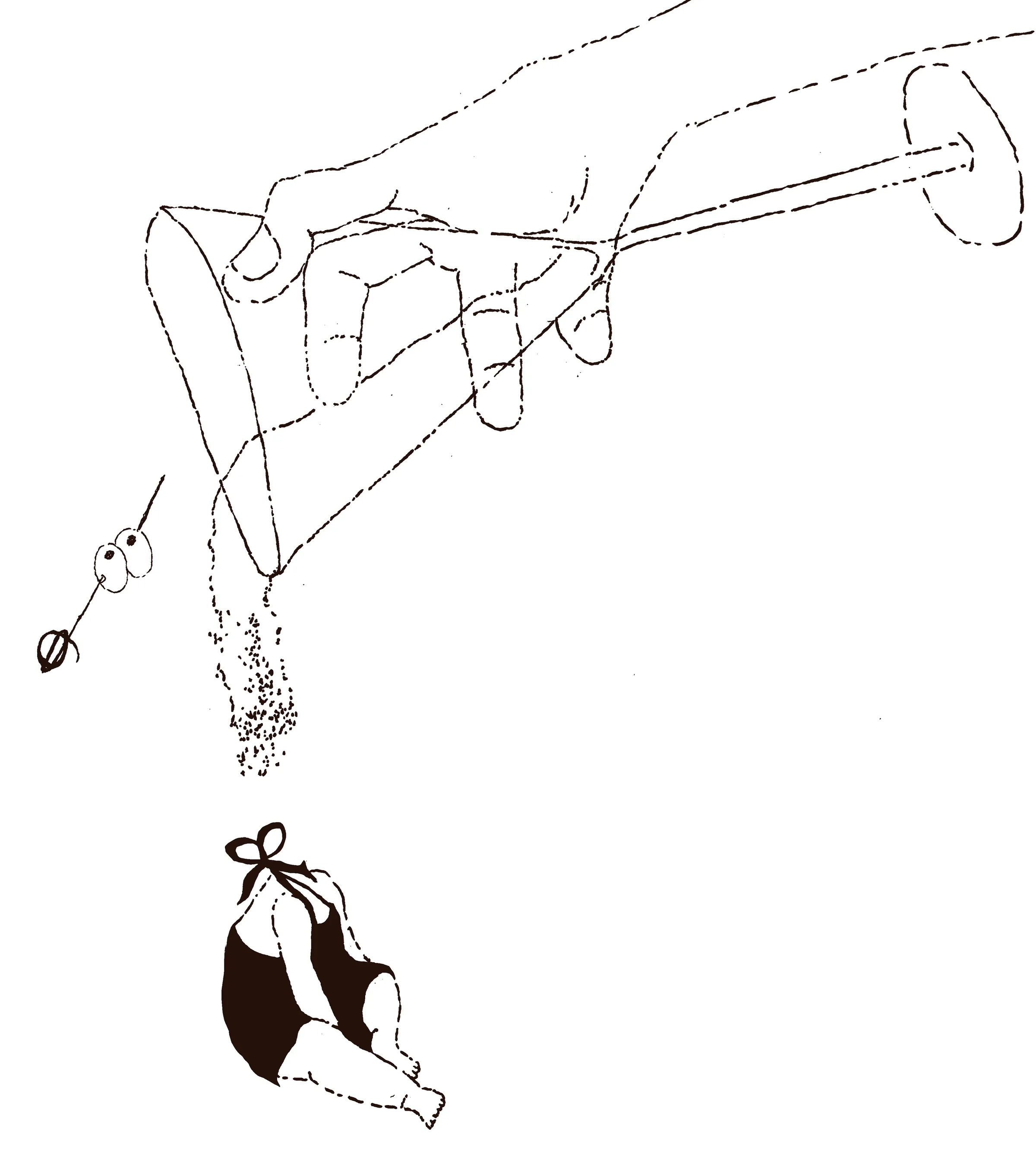 A hand tipping a martini