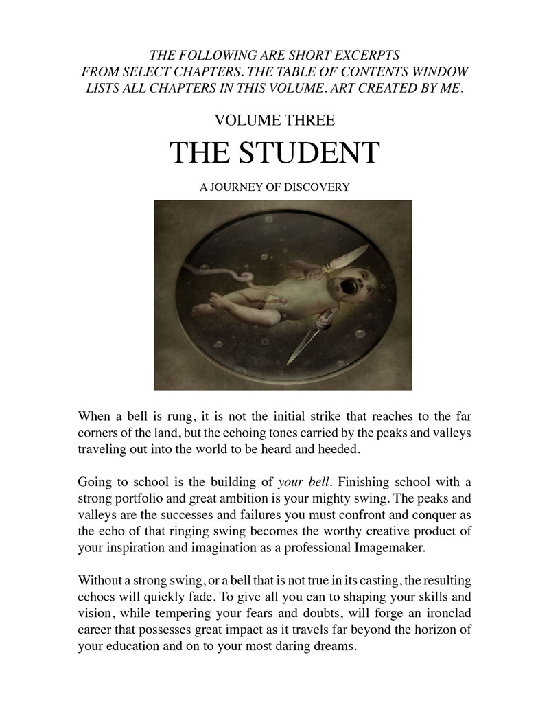 Opening page ot Volume Three of The Imagemaker's Handbook, The Student
