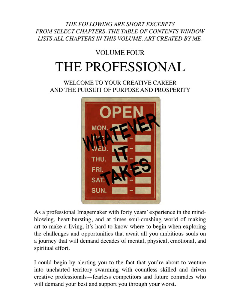 Opening page ot Volume Four of The Imagemaker's Handbook, The Professional