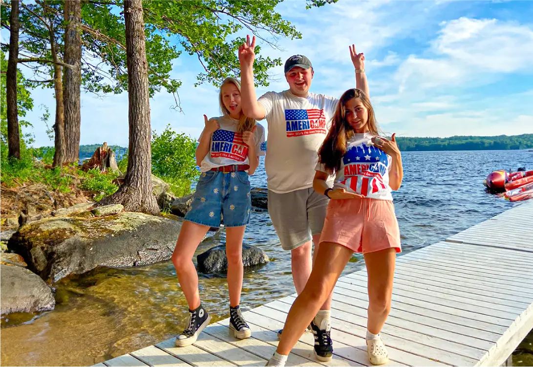 Lake setting at AmeriCamp AU summer camp in USA for Australians.