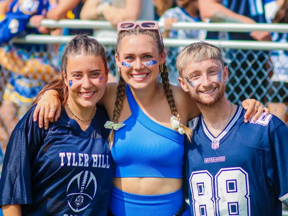 Students having fun at a sports event at AmeriCamp AU summer camp in USA
