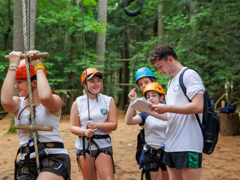 Australian students preparing for outdoor activities at AmeriCamp AU summer camp in USA.