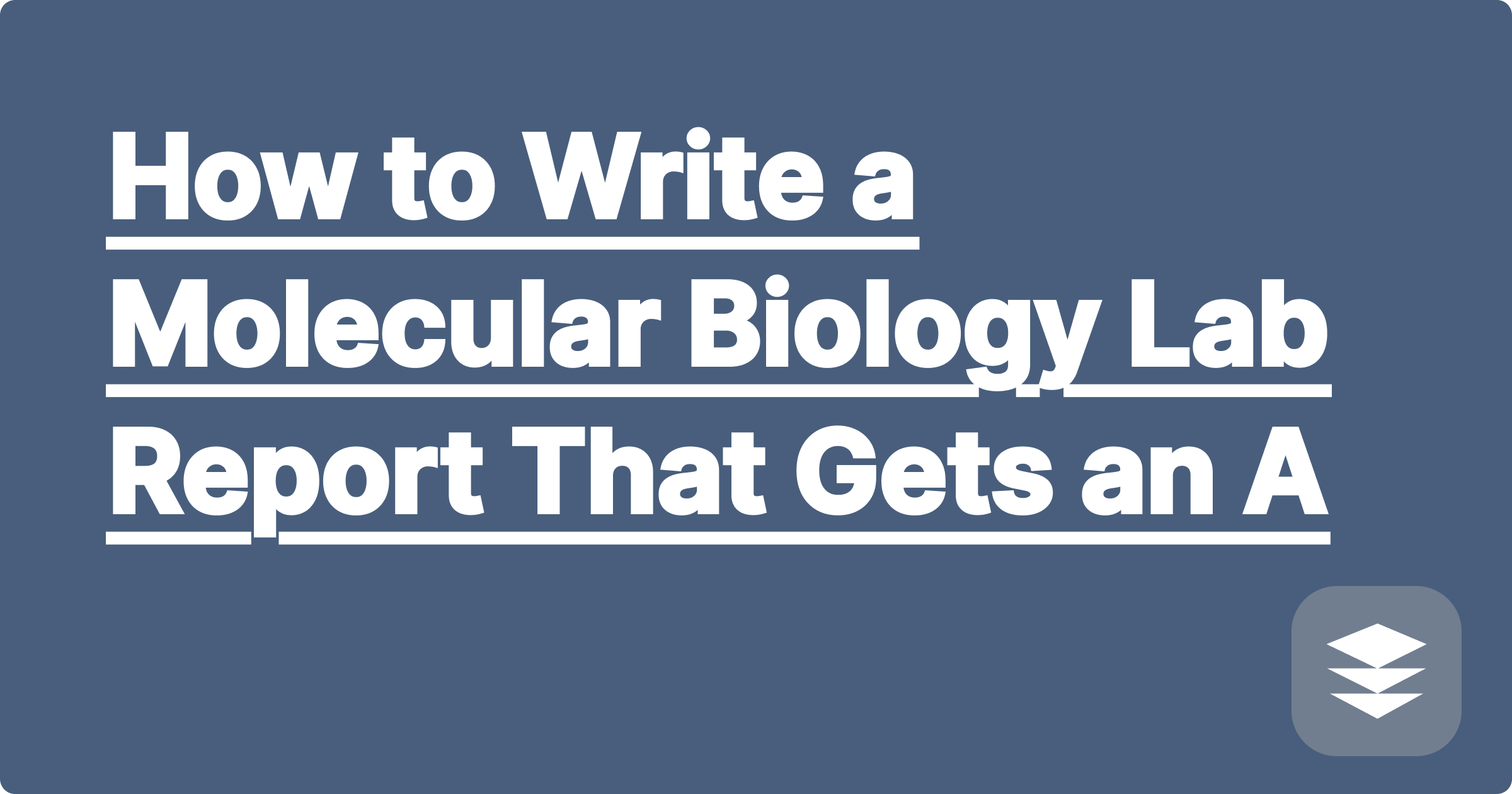How to Write a Molecular Biology Lab Report That Gets an A