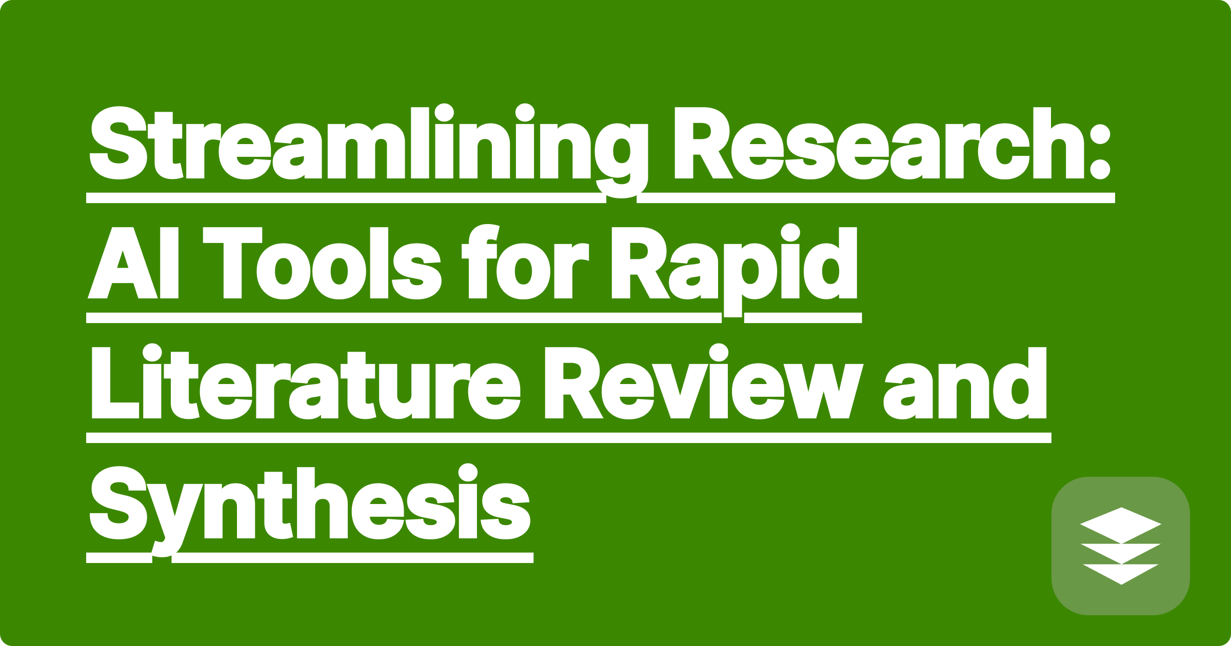 383 Streamlining Research: AI Tools for Rapid Literature Review and Synthesis