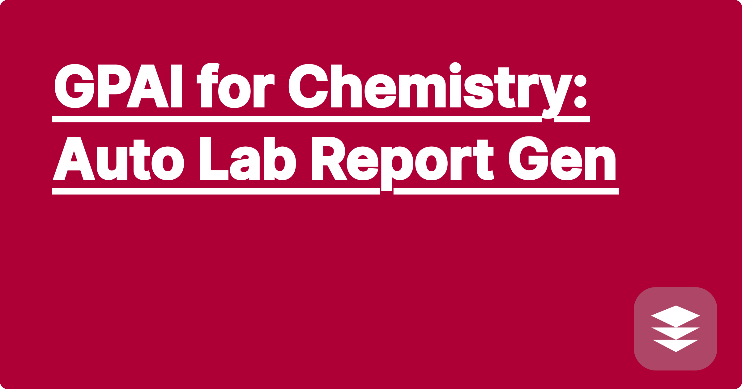 GPAI for Chemistry: Auto Lab Report Gen