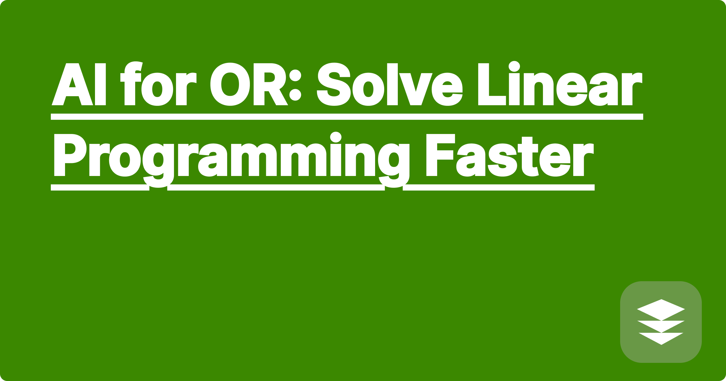 AI for OR: Solve Linear Programming Faster