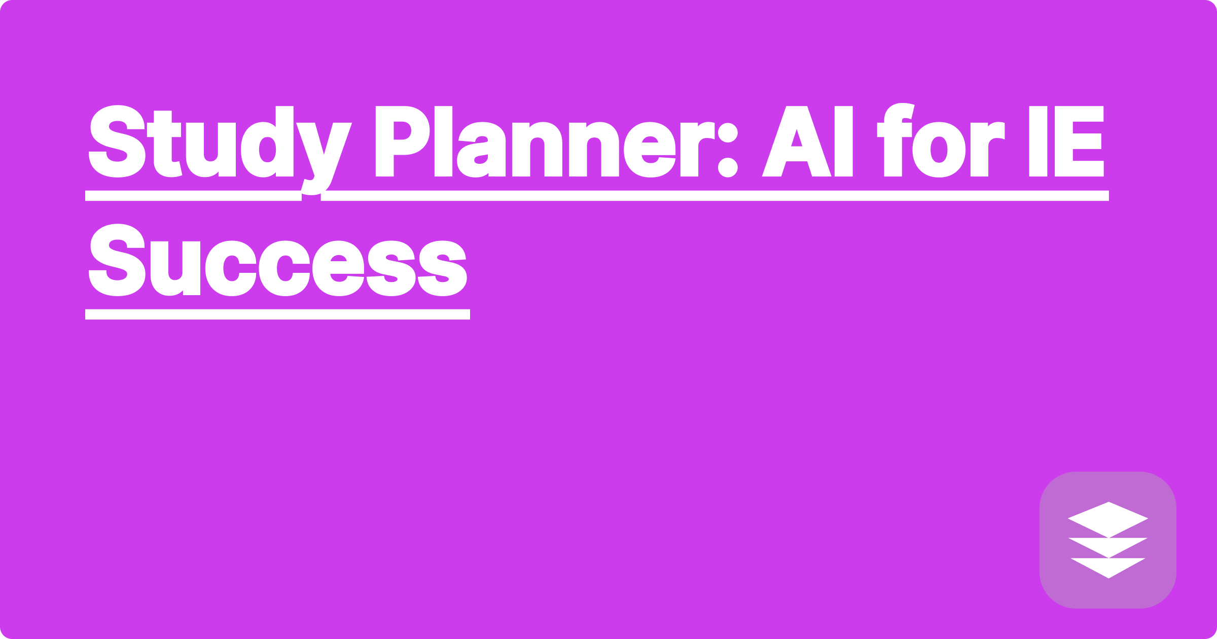 Study Planner: AI for IE Success