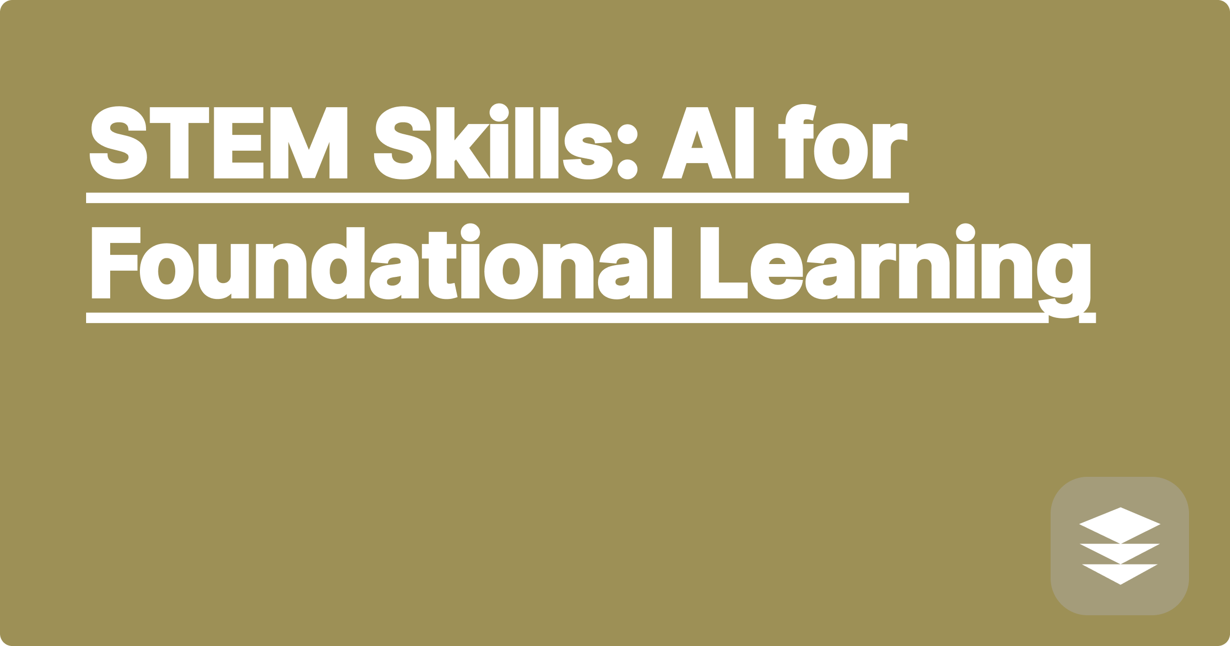 STEM Skills: AI for Foundational Learning