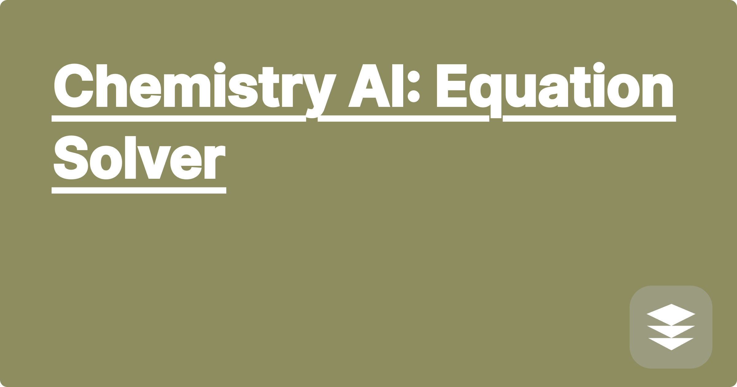 Chemistry AI: Equation Solver