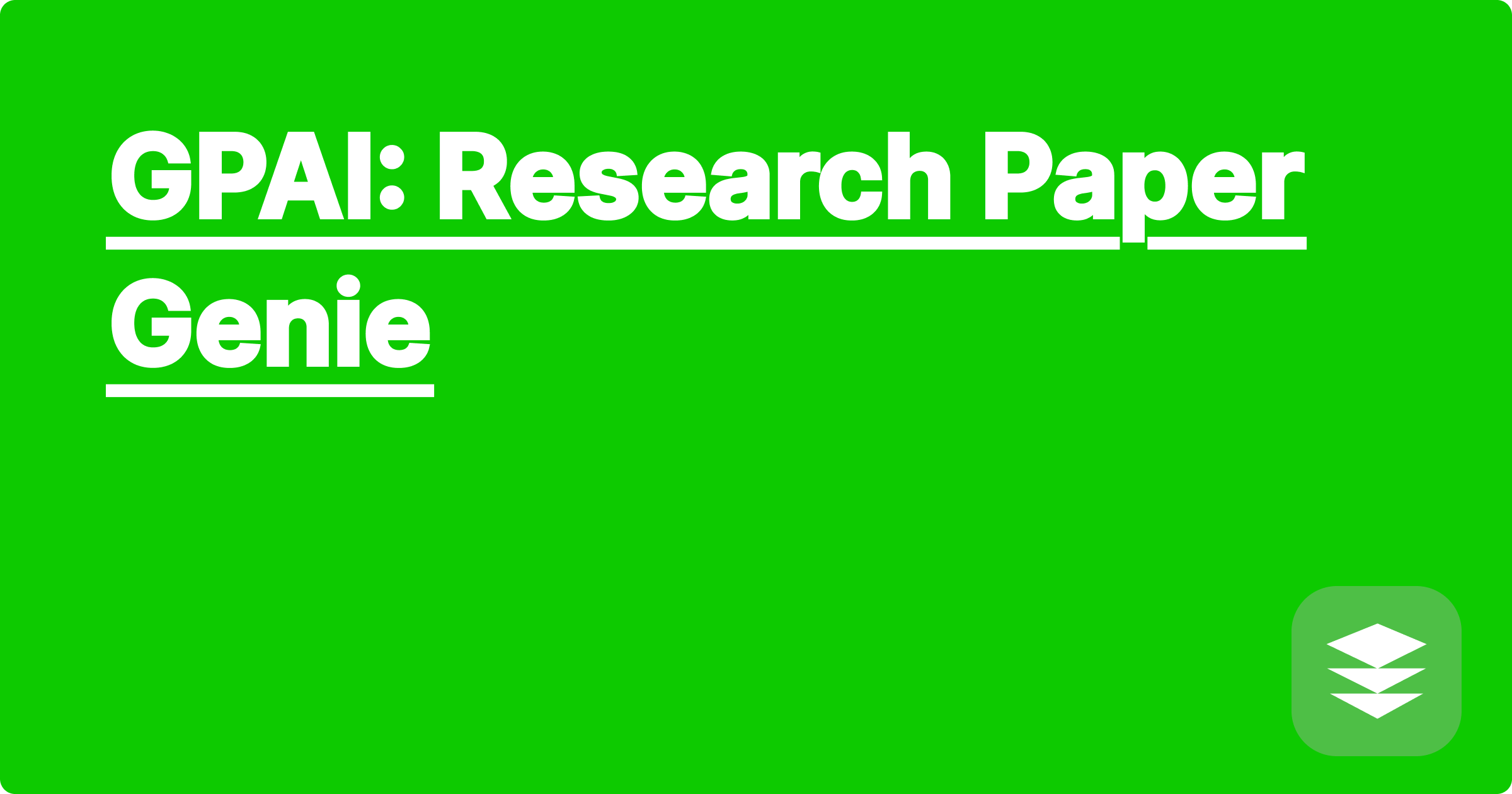 GPAI: Research Paper Genie