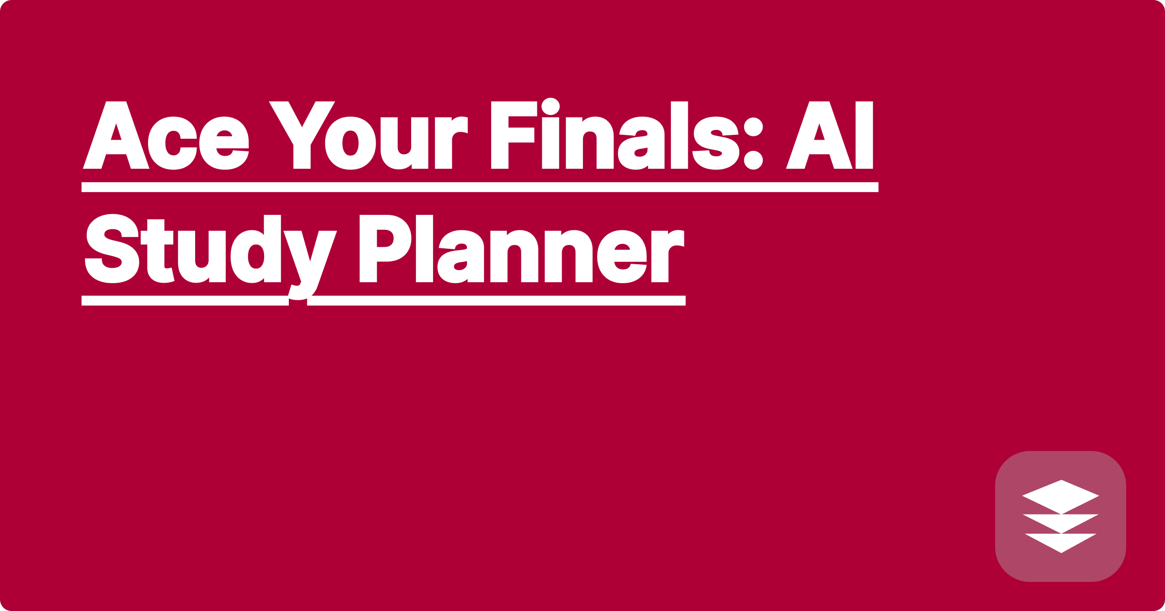 Ace Your Finals: AI Study Planner