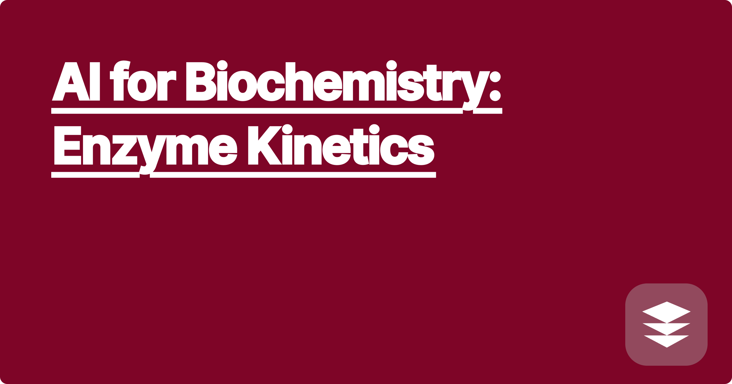 AI for Biochemistry: Enzyme Kinetics