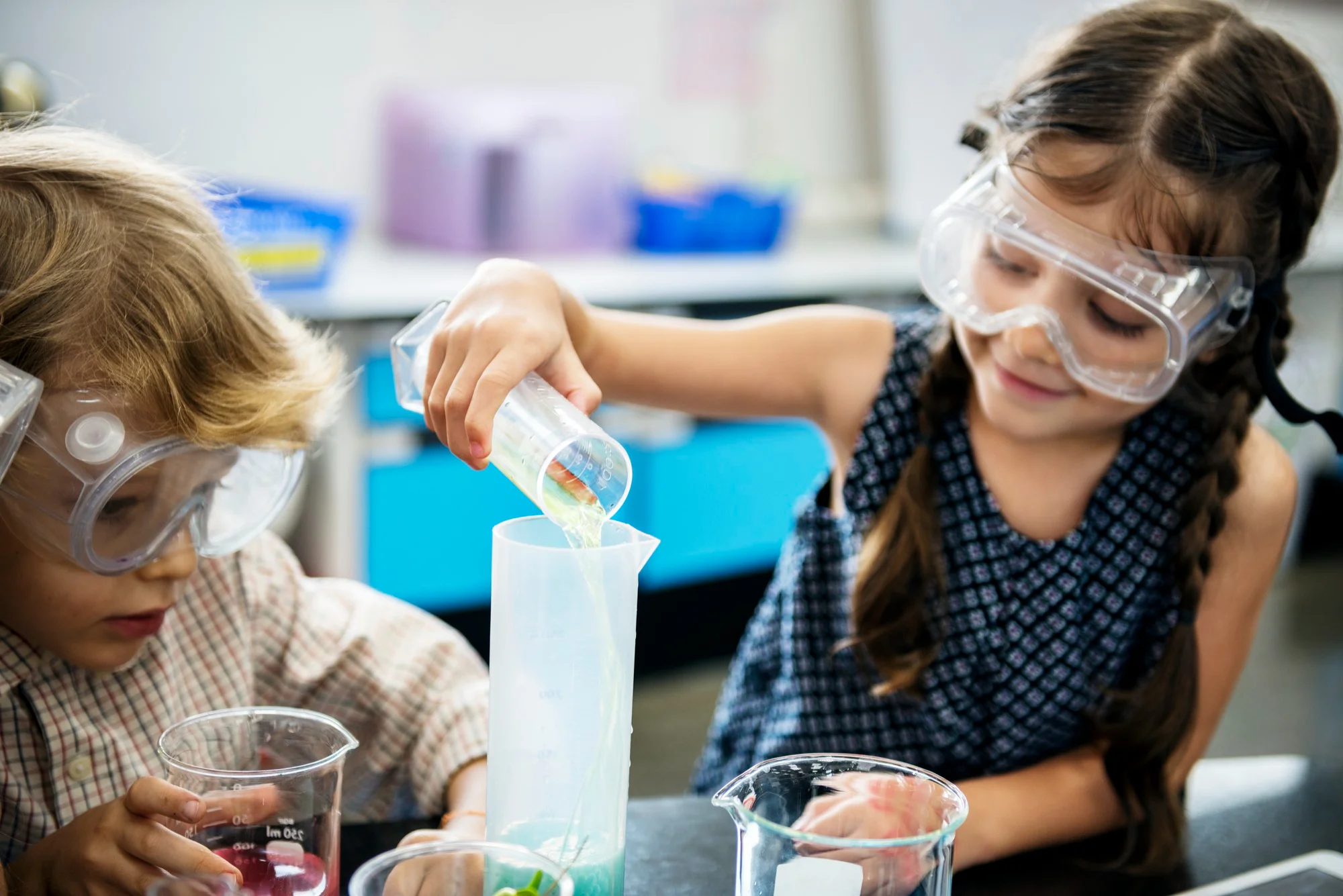 Two kids experimenting