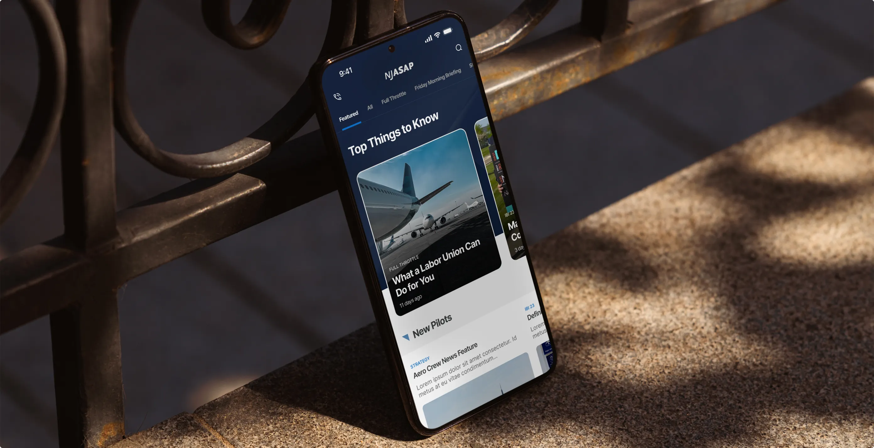 Phone mockup of the NJASAP mobile app