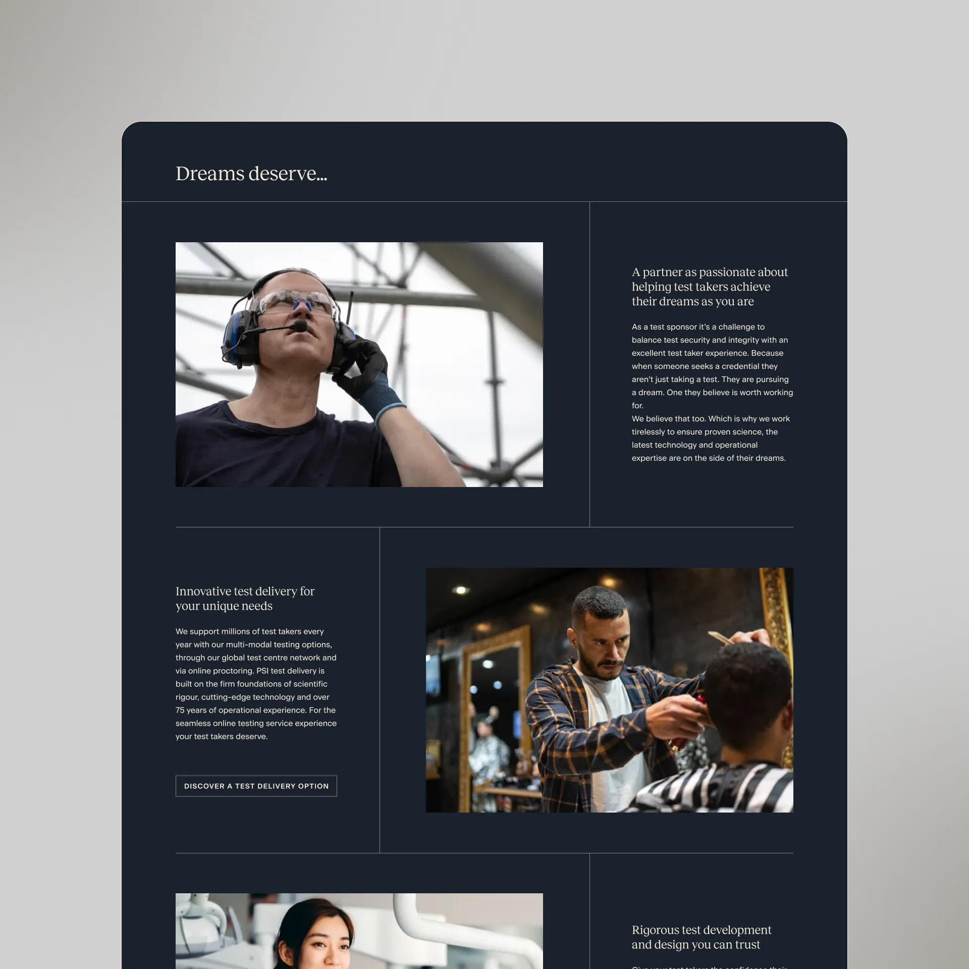 Sections from PSI Exams website