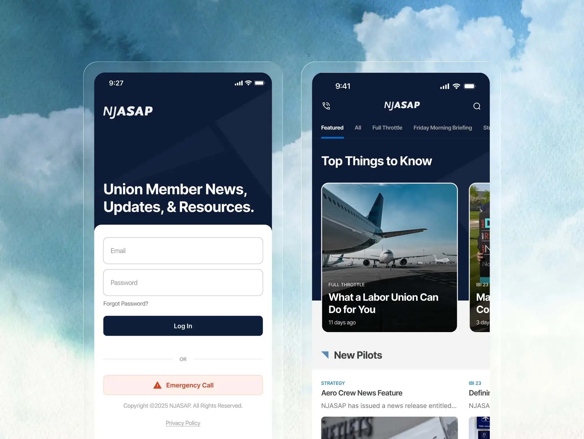 NJASAP App Screens