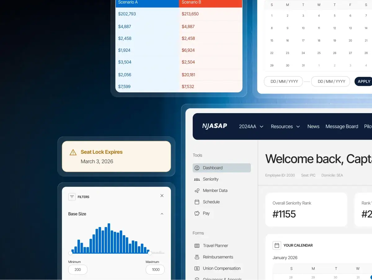 Pilot Tools Dashboard Screens
