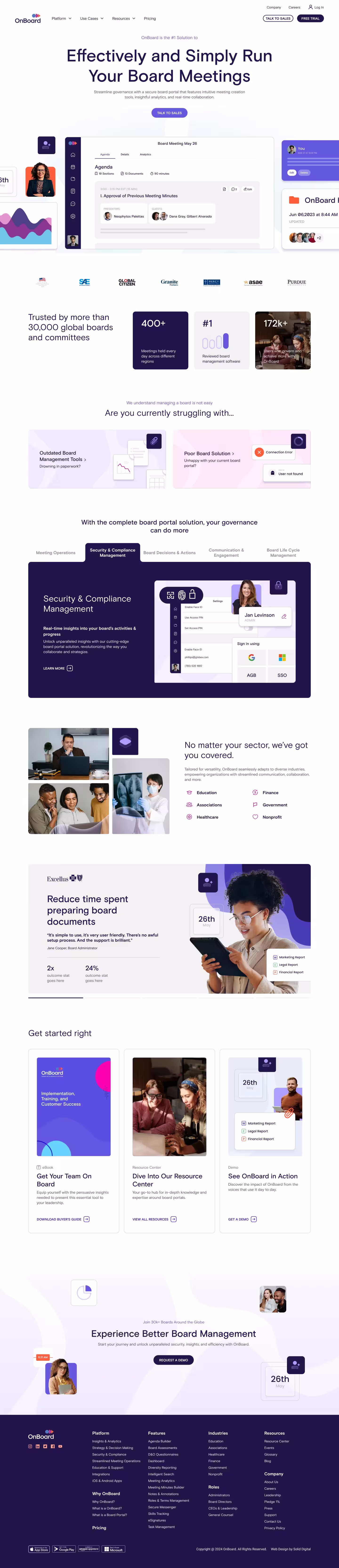 OnBoard home page