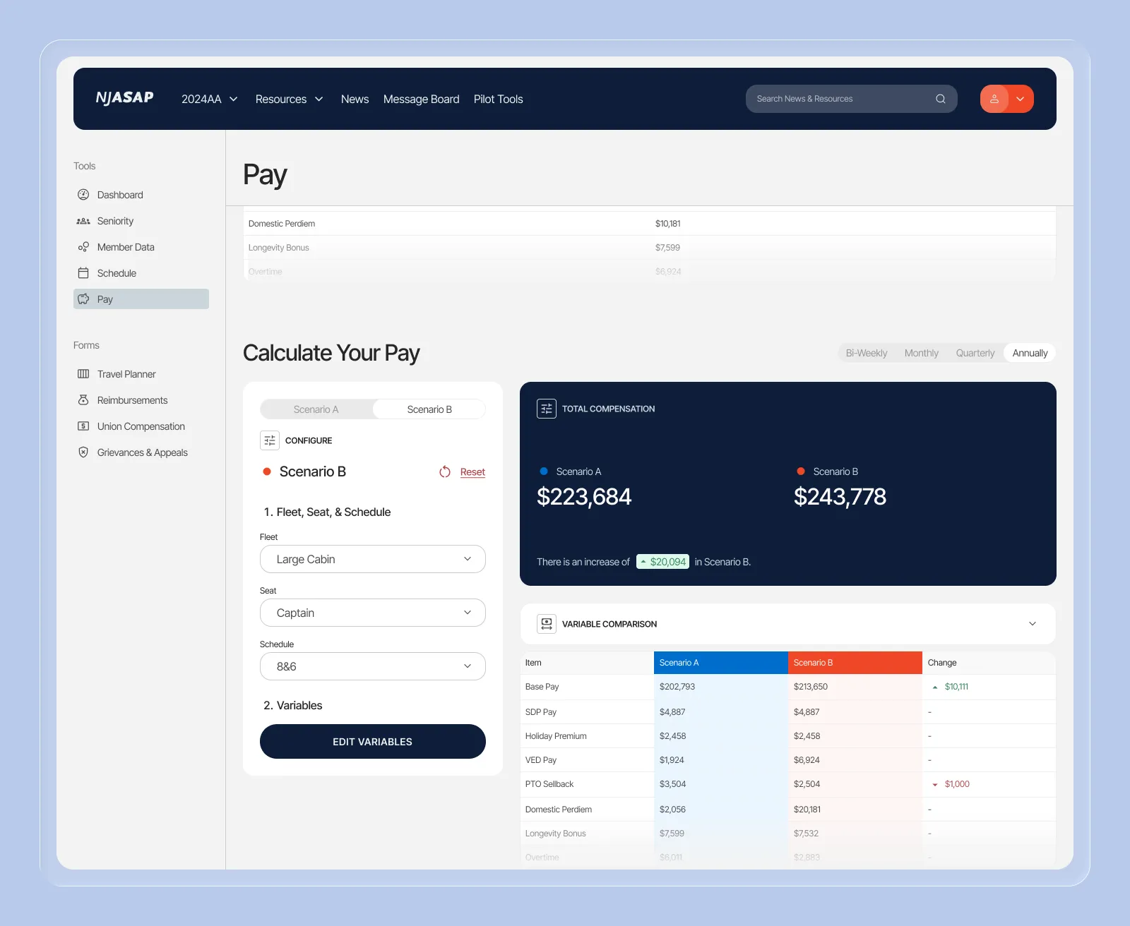 Pay screen