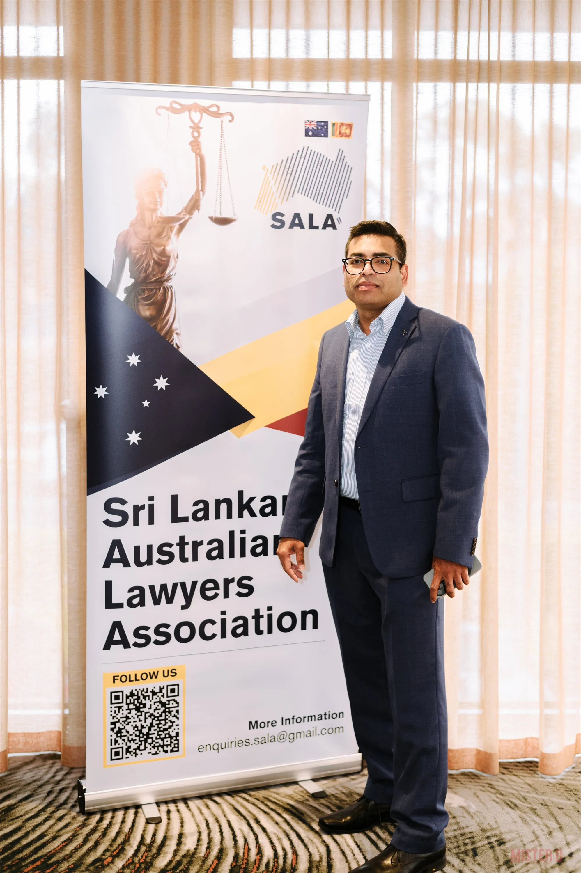 Vertical SALA banner displayed at the SALA CPD Day 2025 event