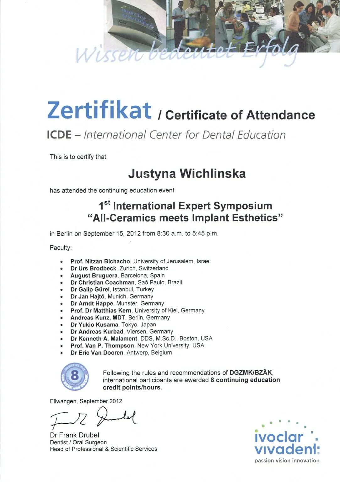 certyfikat-all-ceramics-meets-implant-esthetics-justyna-wichlinska-stomatologia-wichlinscy