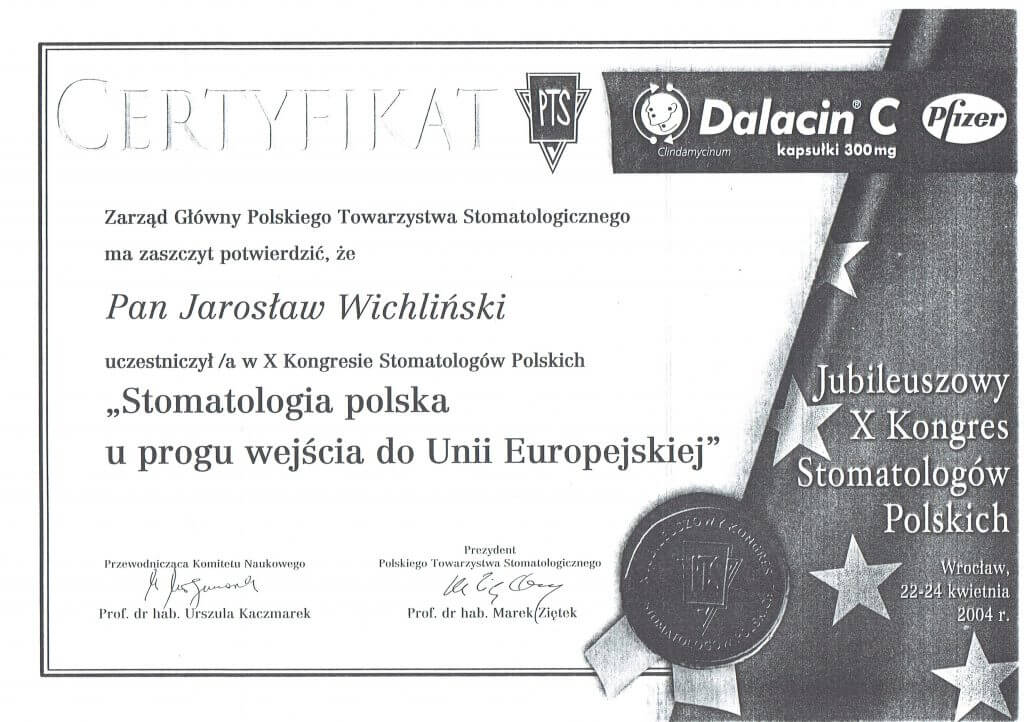 certyfikat-uczestnictwa-kongres-stomatologow-jaroslaw-wichlinski-wroclaw-2004