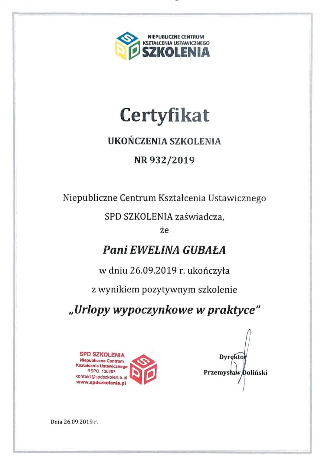 certyfikat-urlopy-wypoczynkowe-w-praktyce-ewelina-gubala-spd-szkolenia-2019