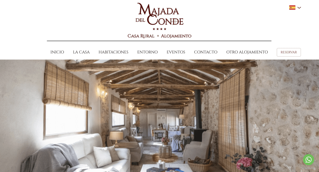 Infografia del diseño web de La Majada del Conde por Amenitiz