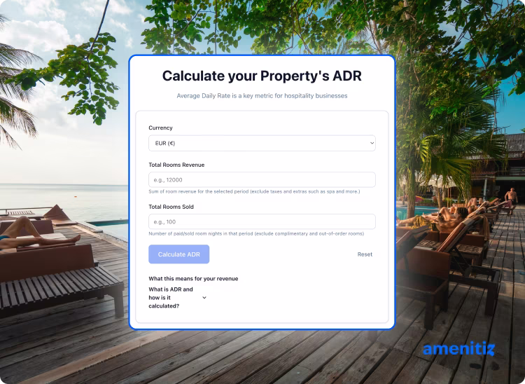 Average Daily Rate (ADR) Calculator