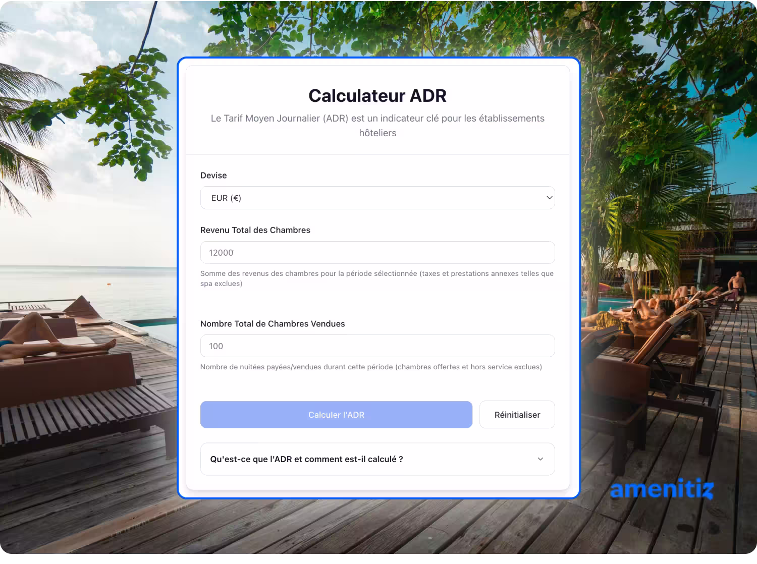 Calculateur de Tarif Journalier Moyen (ADR)