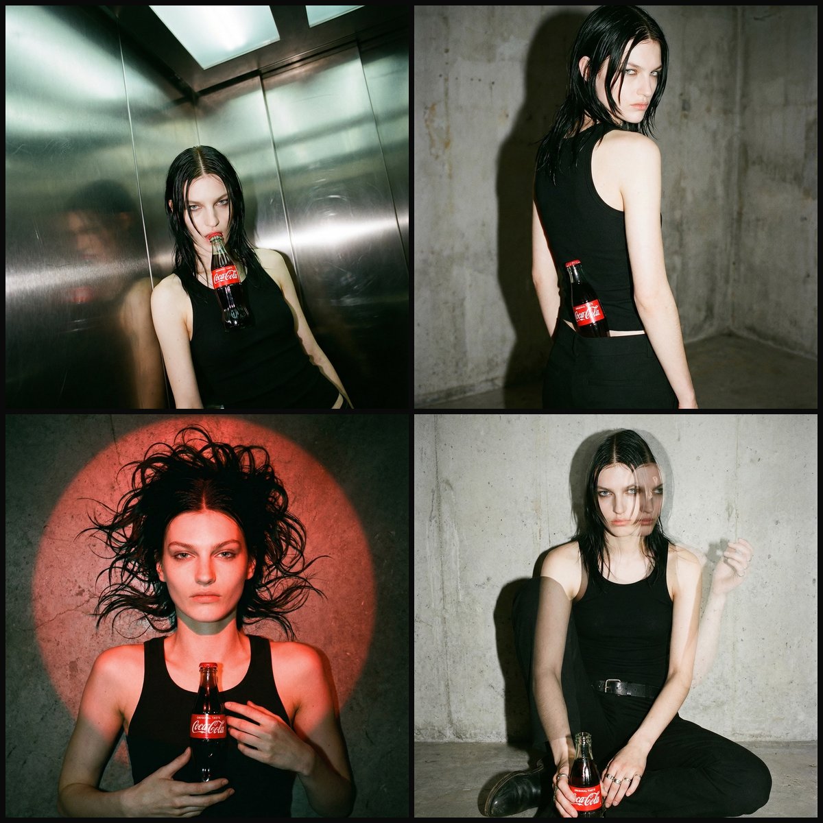 Grid showcase of AI-generated editorial campaign photography by Tolstoy AI Studio