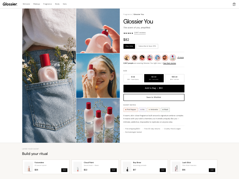 Landing page and shoppable widgets built with Tolstoy widget builder