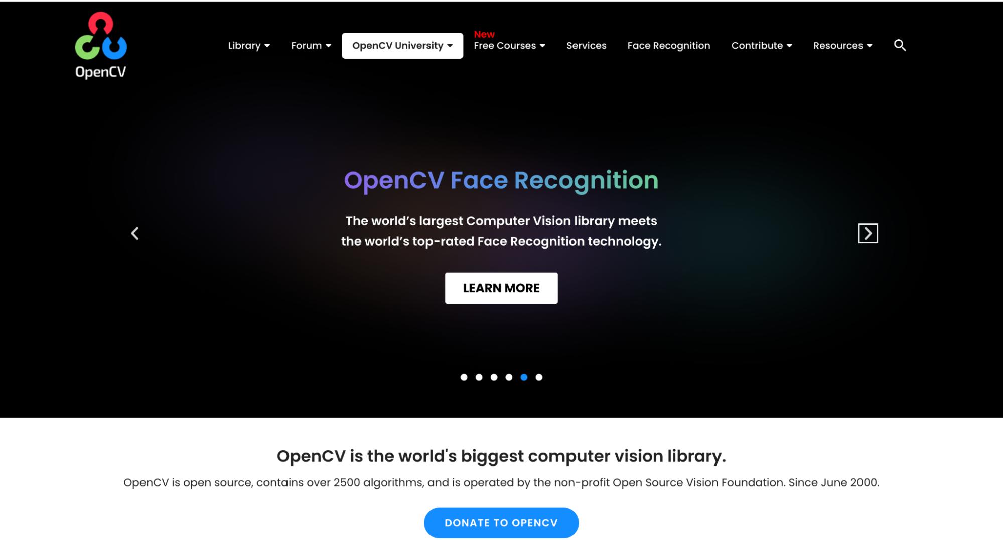 OpenCV homepage
