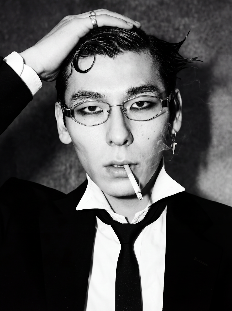 Fashion editorial B&W male model