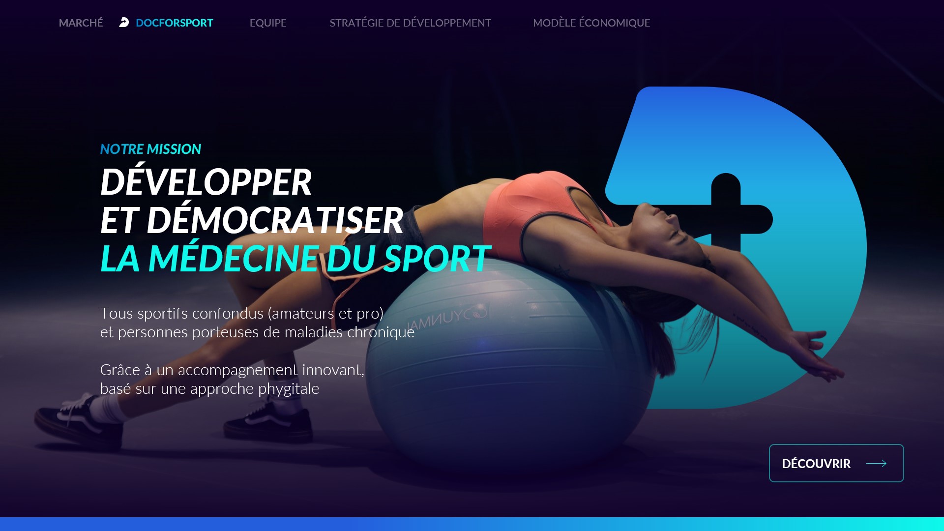 Exemple de slide pour une présentation PowerPoint réalisée par Histoires de Slides pour Doc4Sport
