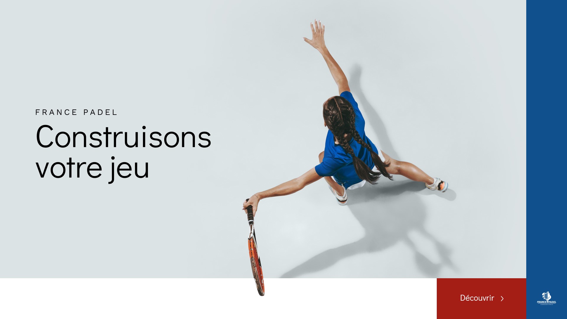 Exemple de slide pour une présentation PowerPoint réalisée par Histoires de Slides pour France Padel