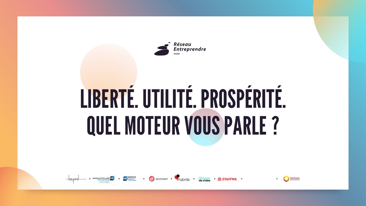 Exemple de slide réalisée par l'Agence PowerPoint Histoires de Slides pour le Réseau Entreprendre de Paris