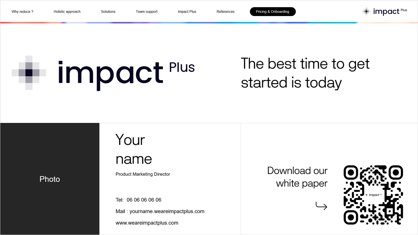 Exemple de diapositive réalisée par l'Agence PowerPoint Histoires de Slides pour l'entreprise Impact Plus