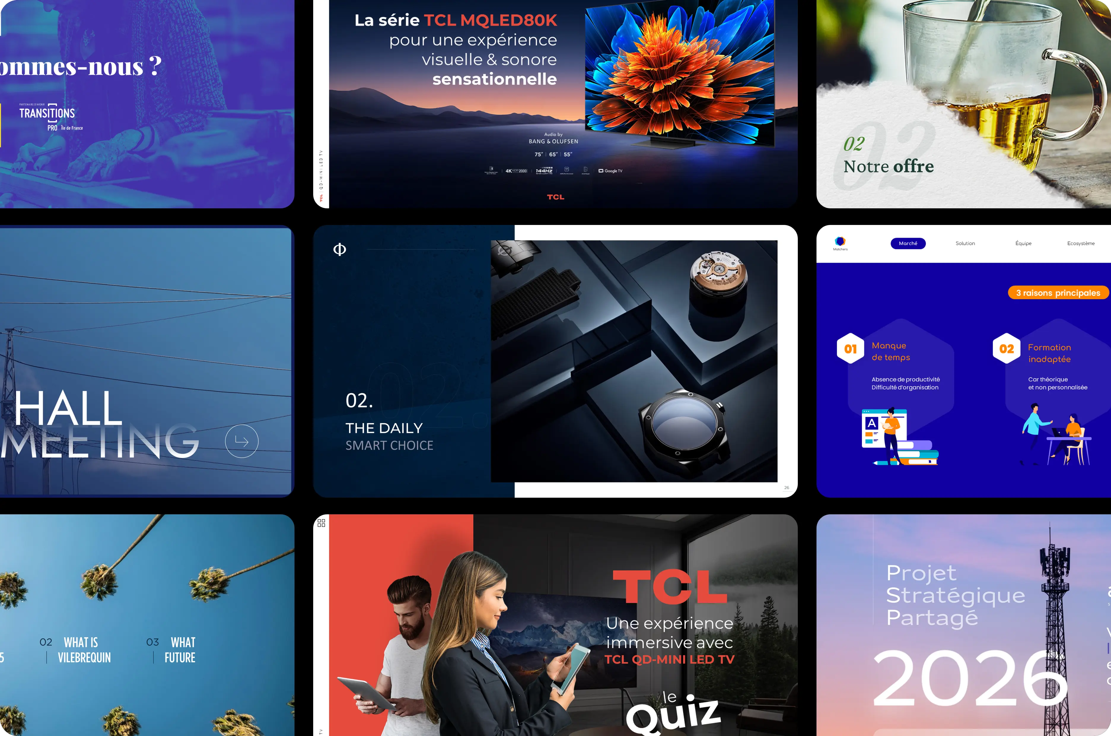 compilation de slides formations et webinaires