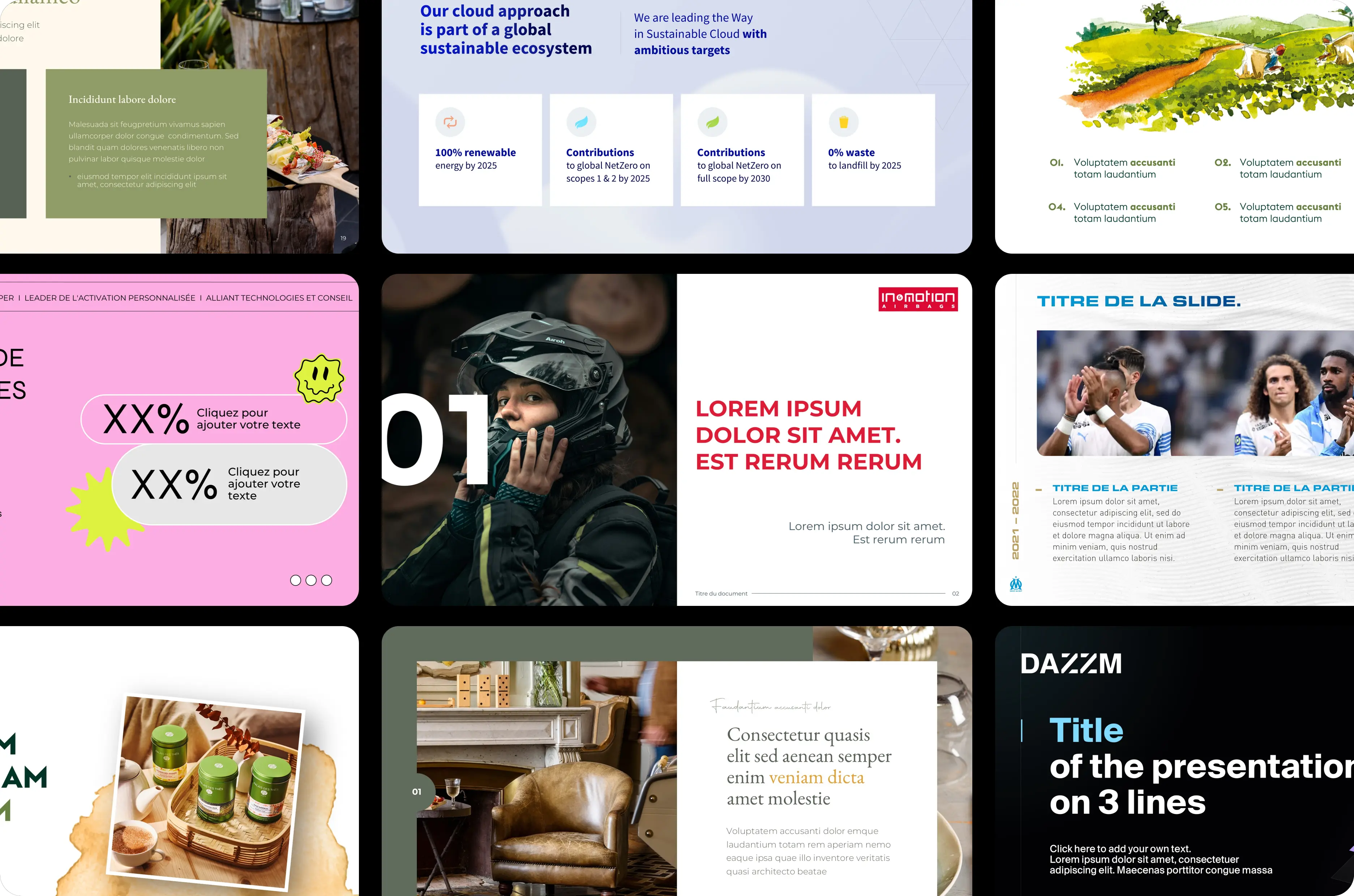 compilation de slides de masques PowerPoint