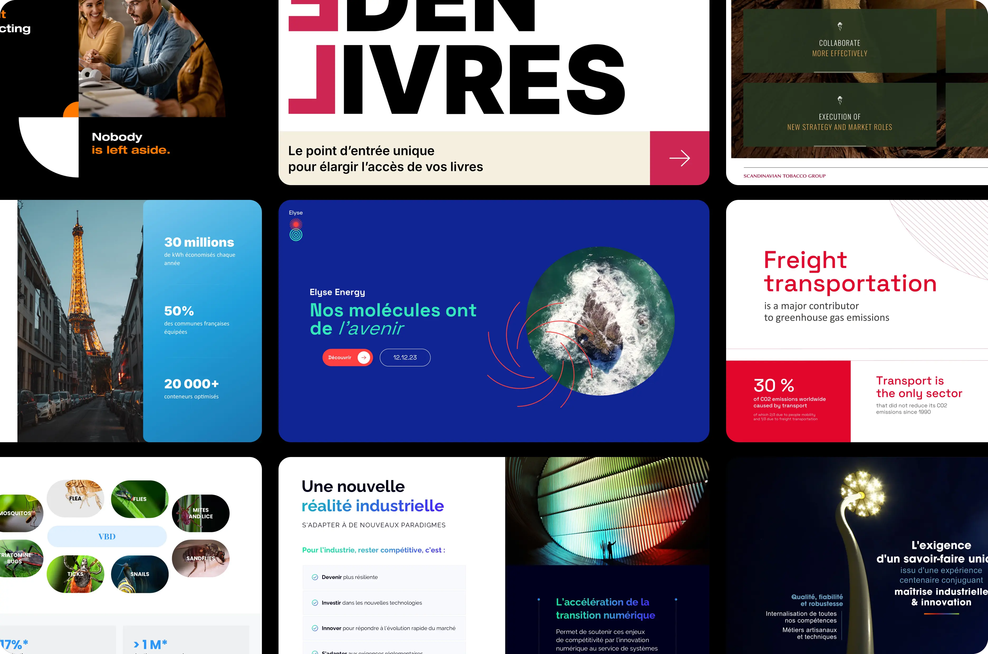 compilation de slides institutionnelles et corporate