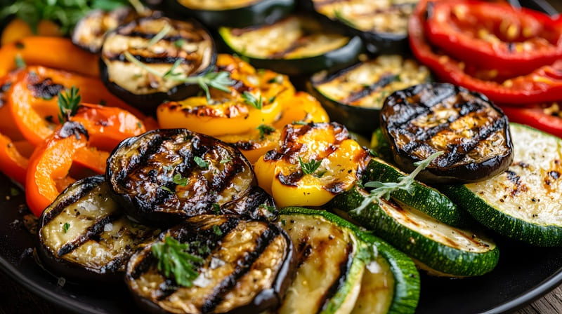 Légumes grillés et pommes de terre rôties pour accompagner une raclette originale
