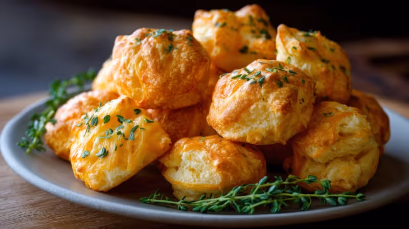 Gougères au comté servies tièdes pour un apéritif gourmand