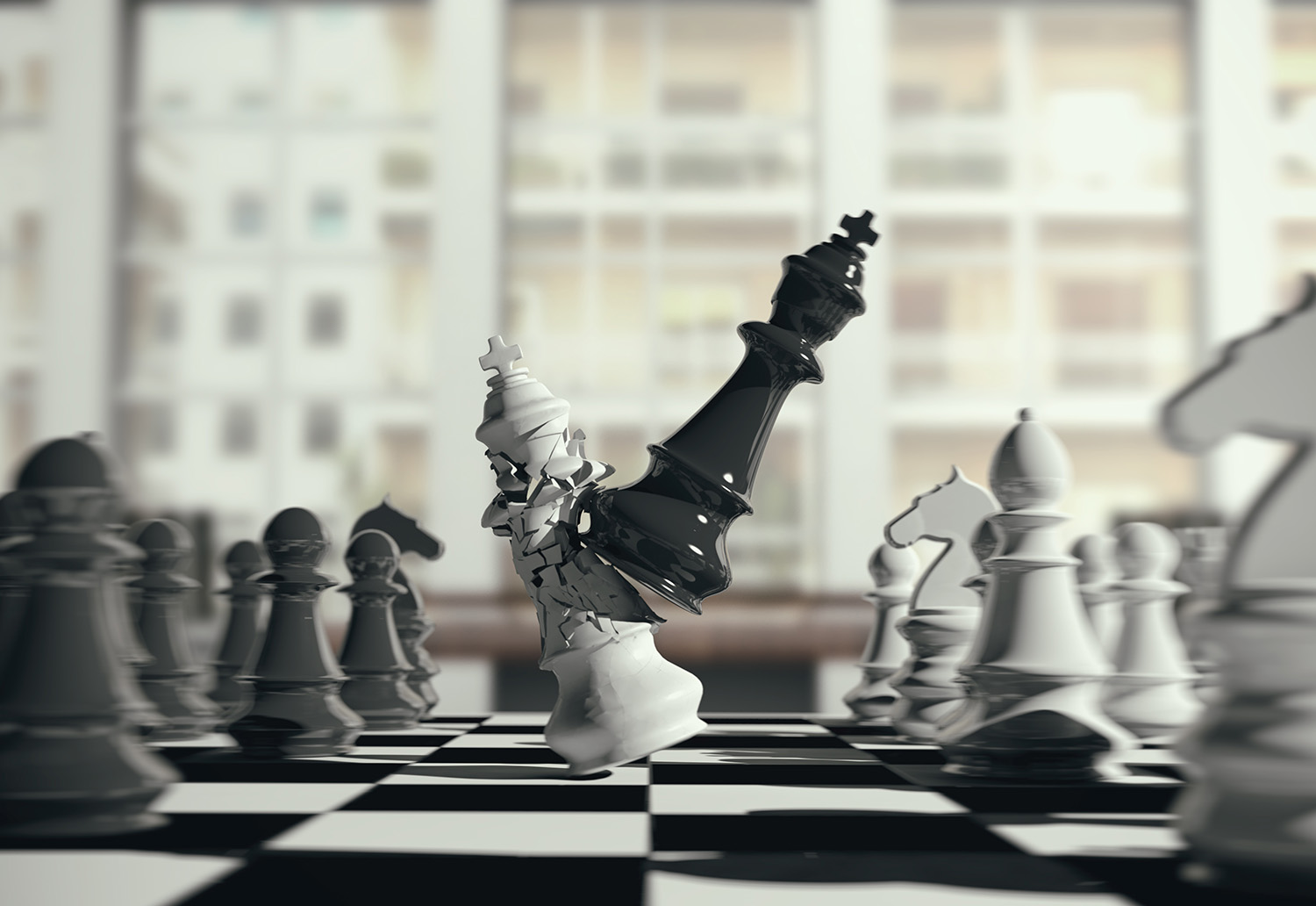 A game of chess where one king shatters the other