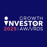 Growth Investor Awards 2025 Logo on a blue background.