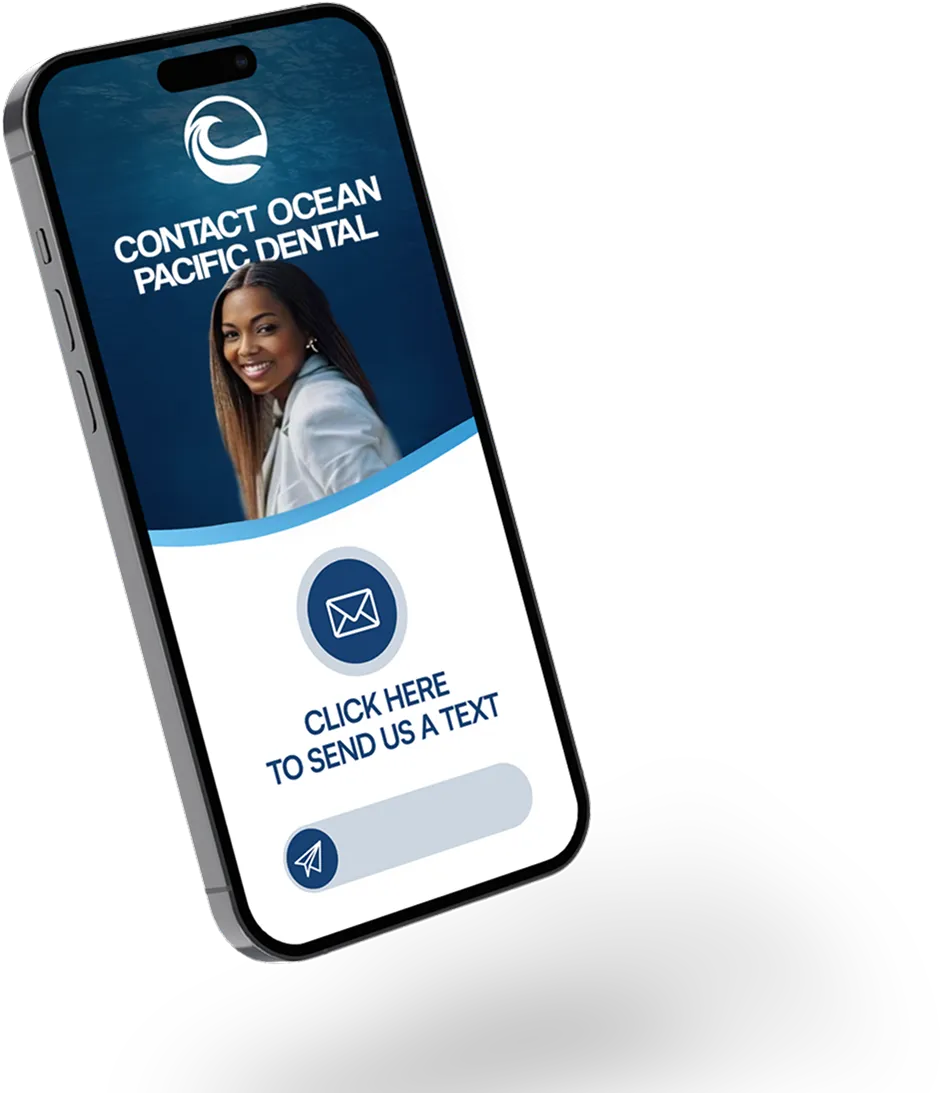 Ocean Dental Pacific website on iphone mockup
