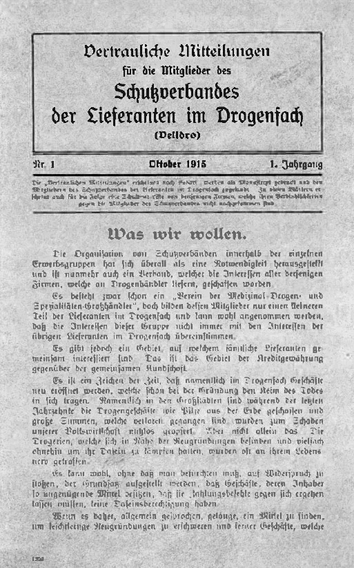 Foto der ersten Ausgabe der Vertraulichen Mitteilungen von 1915