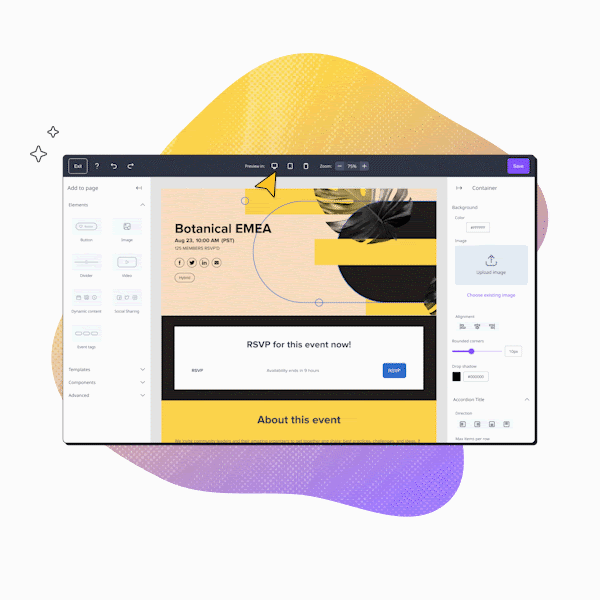 How to use Event Page Builder Bevy