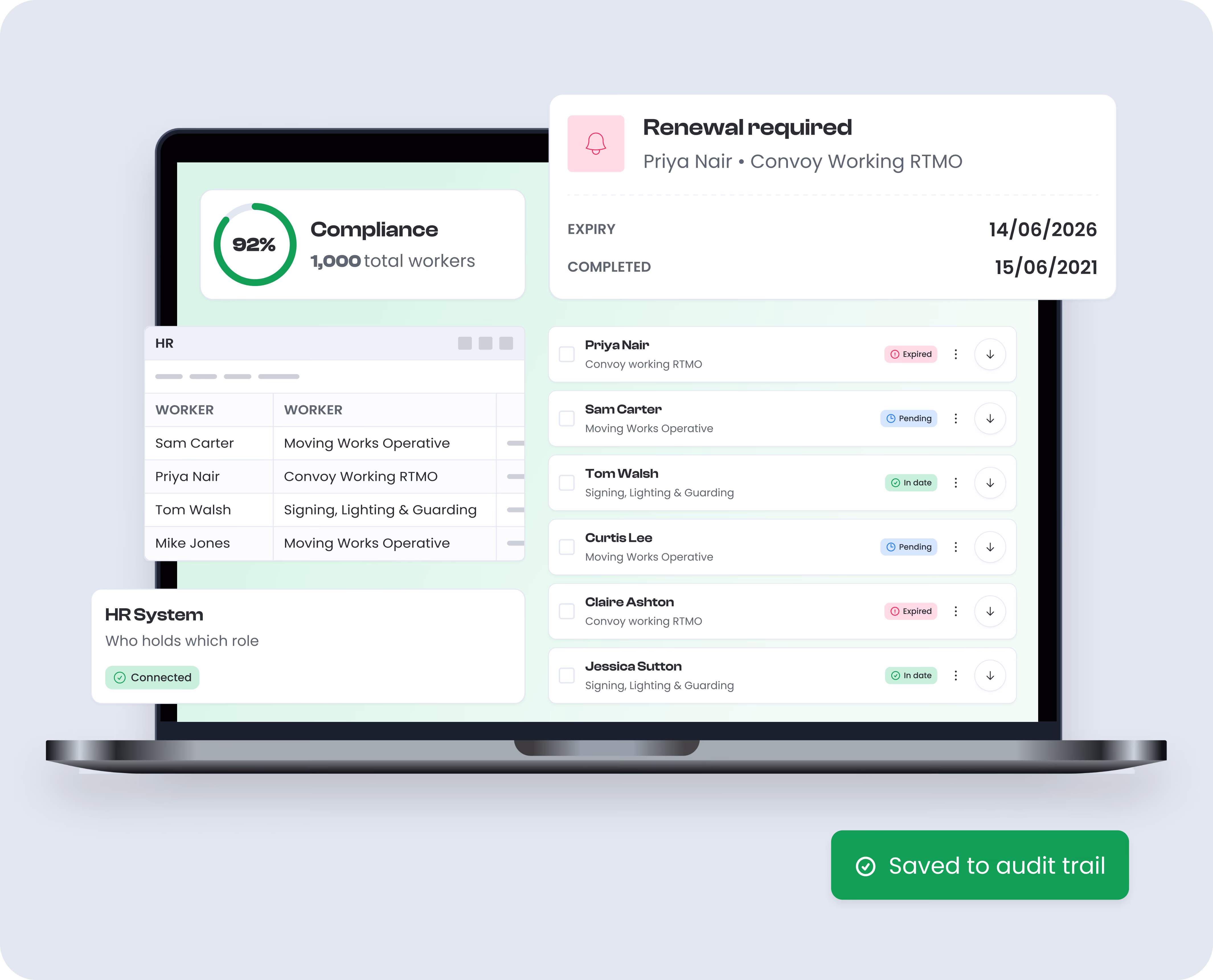 A shot of how data from spreadsheets can feed into automated workflows in Visibly.