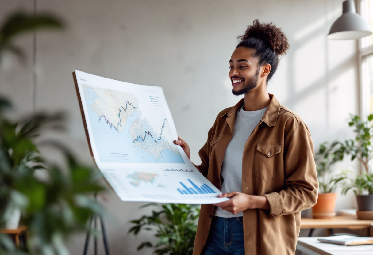 image of a person analyzing real estate market